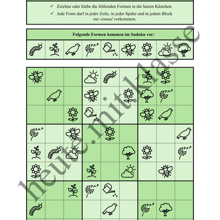 Sudoku 9x9: Frühling - Logisches Denken fördern!