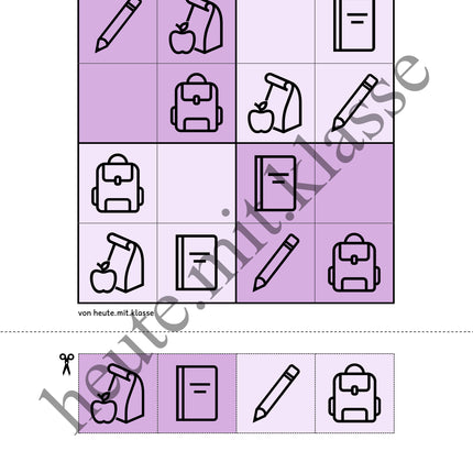 Sudoku 4x4: In der Schule (Rätsel für Vorschule & Anfangsunterricht)