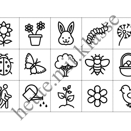 Bingo-Spiel: Frühling & Ostern