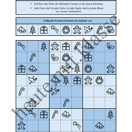 Sudoku 9x9: Weihnachten & Advent - Logisches Denken fördern!