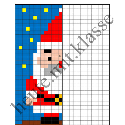 Pixel-Bilder: Weihnachten (Symmetrie / Pixel-Art) (Kopie)