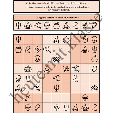 Sudoku 9x9: Halloween - Logisches Denken fördern!