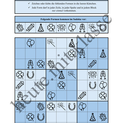 Sudoku 9x9: Neujahr & Silvester - Logisches Denken fördern!