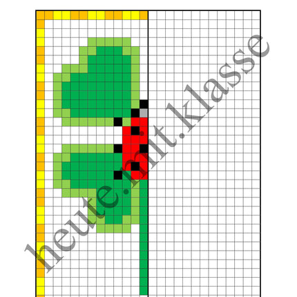 Pixel-Bilder: Neujahr & Silvester (Symmetrie / Pixel-Art)