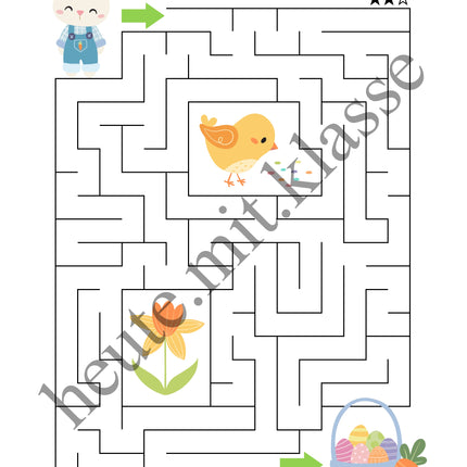 Labyrinth: Ostern (Rätsel für 1. & 2. Klasse)