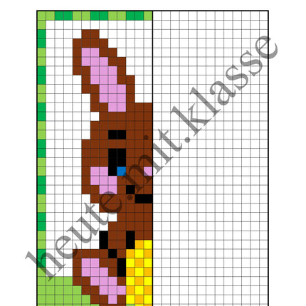 Pixel-Bilder: Ostern (Symmetrie / Pixel-Art)
