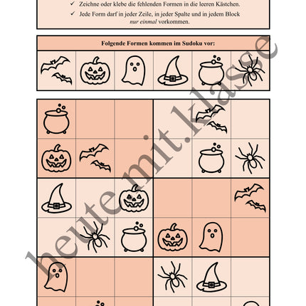 Sudoku 6x6: Halloween - Logisches Denken fördern!