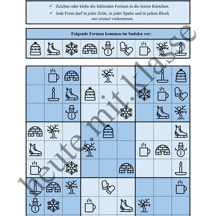Sudoku 9x9: Winter - Logisches Denken fördern!