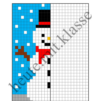 Pixel-Bilder: Winter (Symmetrie / Pixel-Art)