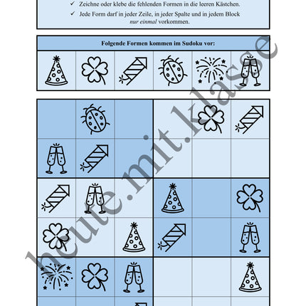 Sudoku 6x6: Neujahr & Silvester - Logisches Denken fördern!