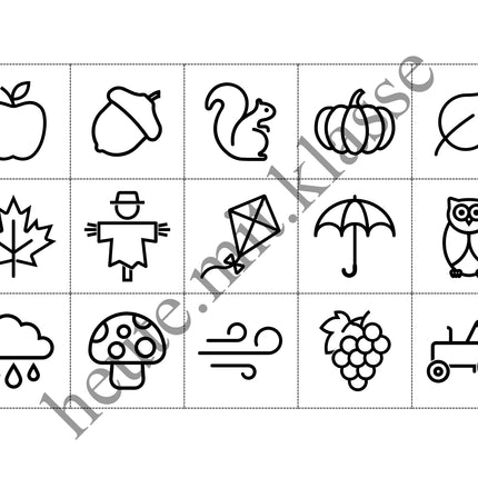 Bingo Spiel: Herbst & Halloween