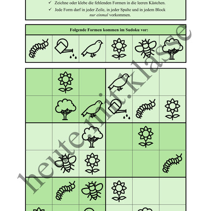Sudoku 6x6: Frühling - Logisches Denken fördern!
