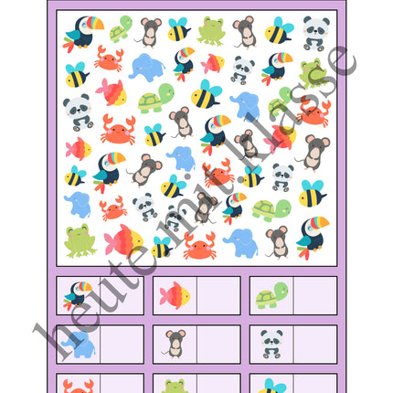 Suchen & Finden: Tiere (Wimmelbild für Vorschule & 1. Klasse)