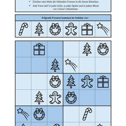Sudoku 6x6: Weihnachten & Advent - Logisches Denken fördern!
