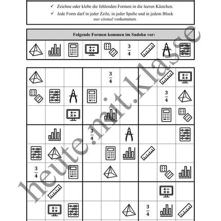 Sudoku 9x9: Mathe - Logisches Denken fördern!