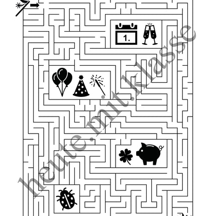 Labyrinth: Neujahr & Silvester - Logisches Denken fördern!