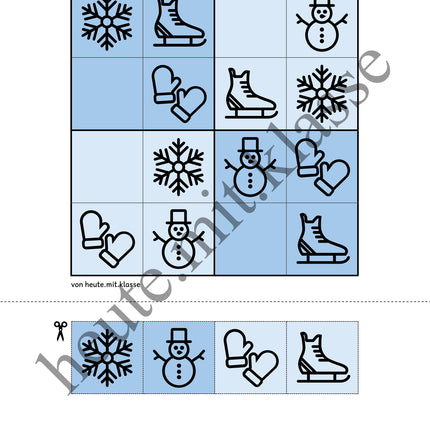 Sudoku 4x4: Winter (Rätsel für Vorschule & Anfangsunterricht)