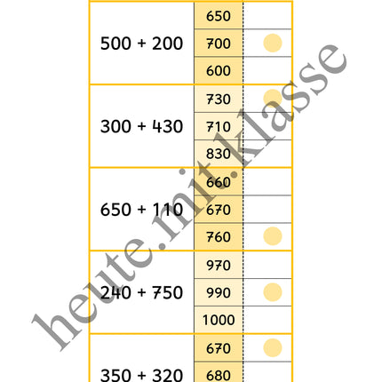 Klammerkarten: Rechnen im Zahlenraum bis 1000 (Addition & Subtraktion, mit und ohne ZÜ & HÜ)