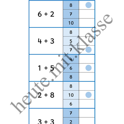 Klammerkarten: Rechnen im Zahlenraum bis 10 (Addition & Subtraktion)