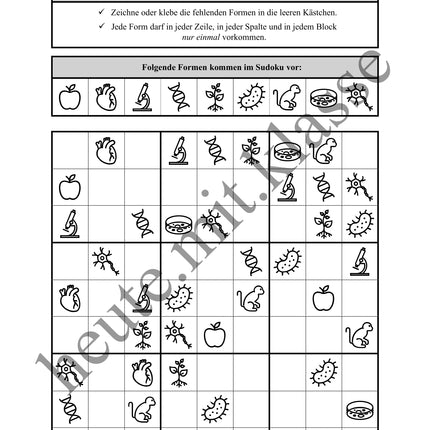 Sudoku 9x9: Biologie - Logisches Denken fördern!