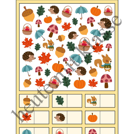 Suchen & Finden: Herbst (Wimmelbild für Vorschule & 1. Klasse)