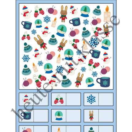Suchen & Finden: Winter (Wimmelbild für Vorschule & 1. Klasse)