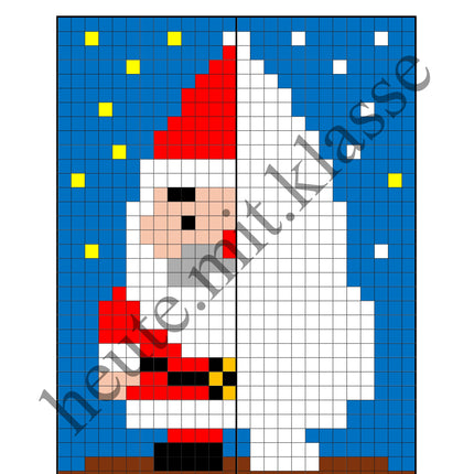 Pixel-Bilder: Weihnachten (Symmetrie / Pixel-Art) (Kopie)