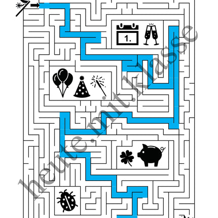Labyrinth: Neujahr & Silvester - Logisches Denken fördern!