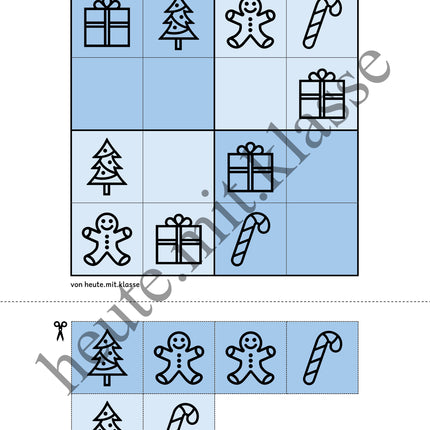 Sudoku 4x4: Weihnachten & Advent (Rätsel für Vorschule & Anfangsunterricht)