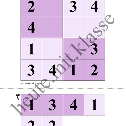 Sudoku 4x4: Klassisch mit Zahlen (Rätsel für Vorschule & Anfangsunterricht)