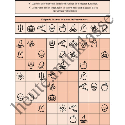 Sudoku 9x9: Halloween - Logisches Denken fördern!