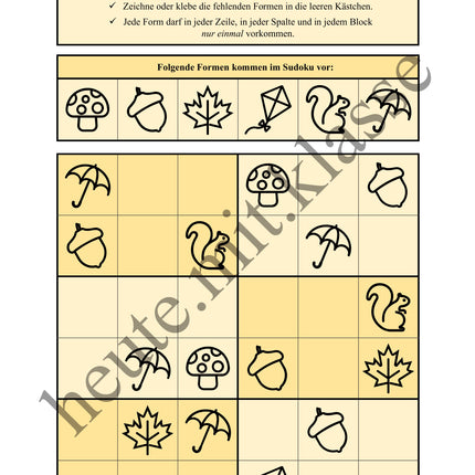 Sudoku 6x6: Herbst - Logisches Denken fördern!