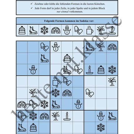 Sudoku 9x9: Winter - Logisches Denken fördern!