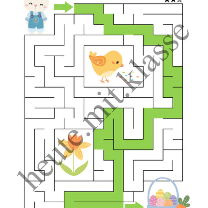Labyrinth: Ostern (Rätsel für 1. & 2. Klasse)