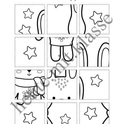 3x Puzzles & Ausmalbilder: Im Winter (Schneideübung)