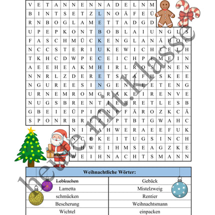 Suchsel: Weihnachten & Advent (Wortgitter)