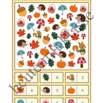 Suchen & Finden: Herbst (Wimmelbild für Vorschule & 1. Klasse)