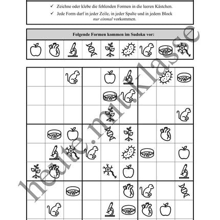 Sudoku 9x9: Biologie - Logisches Denken fördern!