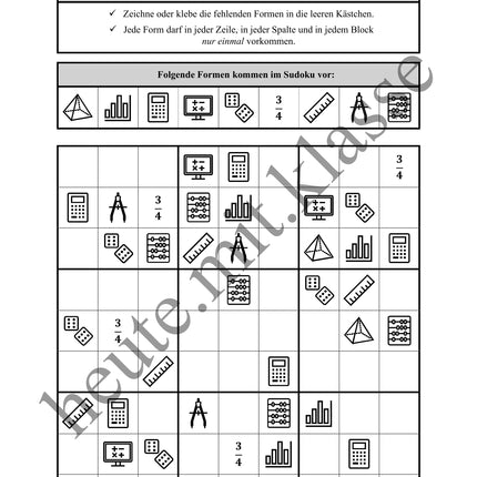 Sudoku 9x9: Mathe - Logisches Denken fördern!