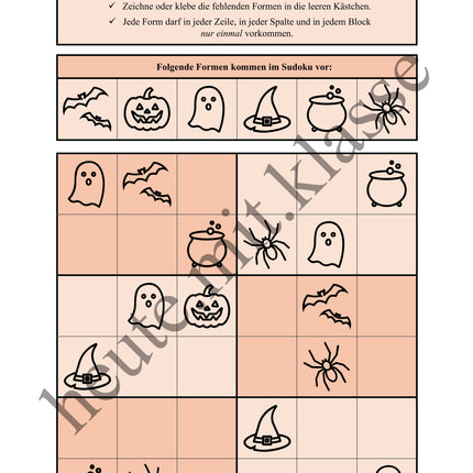 Sudoku 6x6: Halloween - Logisches Denken fördern!