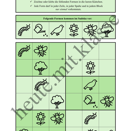 Sudoku 6x6: Frühling - Logisches Denken fördern!