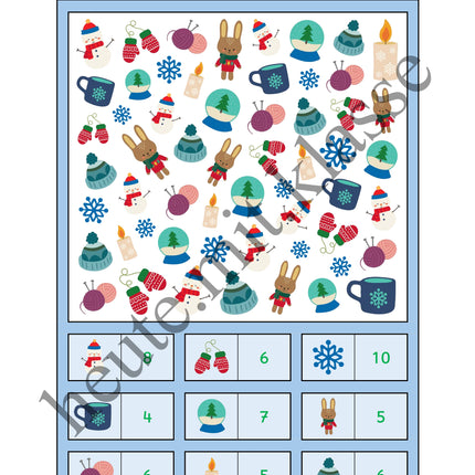 Suchen & Finden: Winter (Wimmelbild für Vorschule & 1. Klasse)