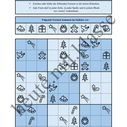 Sudoku 9x9: Weihnachten & Advent - Logisches Denken fördern!