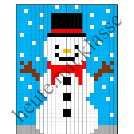 Pixel-Bilder: Winter (Symmetrie / Pixel-Art)