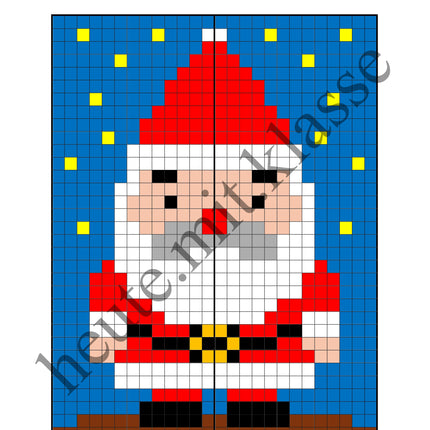 Pixel-Bilder: Weihnachten (Symmetrie / Pixel-Art) (Kopie)