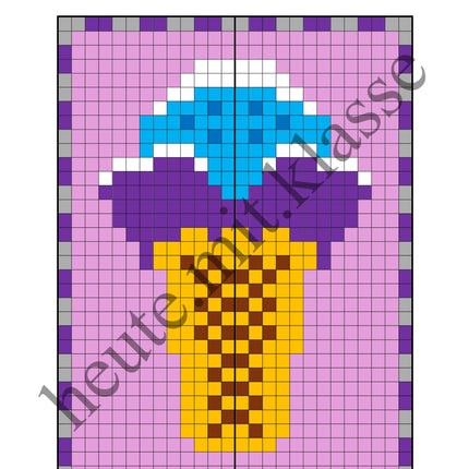 Pixel-Bilder: Sommer & Sommerferien (Symmetrie / Pixel-Art)