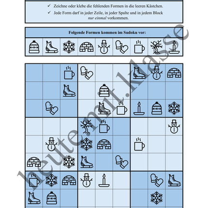Sudoku 9x9: Winter - Logisches Denken fördern!