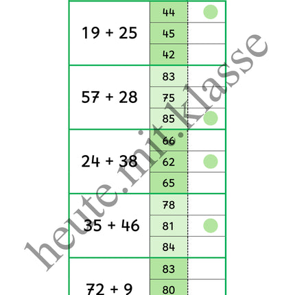 Klammerkarten: Rechnen im Zahlenraum bis 100 (Addition & Subtraktion, mit und ohne ZÜ)