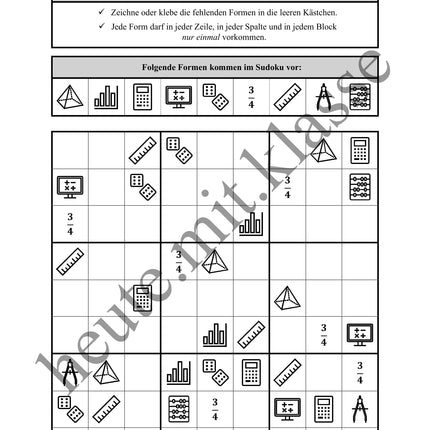 Sudoku 9x9: Mathe - Logisches Denken fördern!