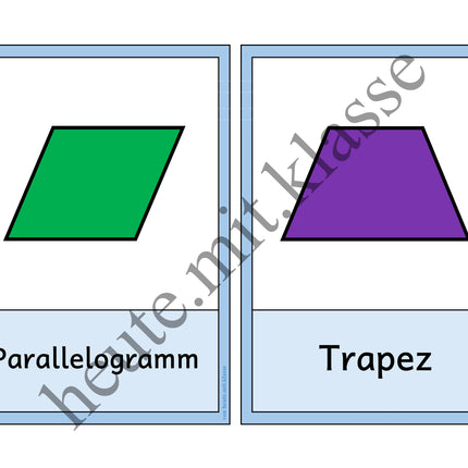 Tafelmaterial & Lernkarten: Geometrische Formen und Körper (Geometrie)